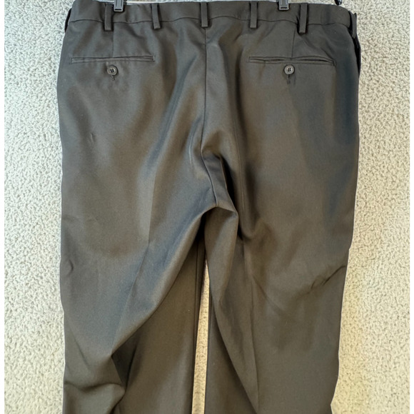 Jos A Bank Mens Dress Pants 38x29 Black Polyester Pleated Traveler - Picture 13 of 14